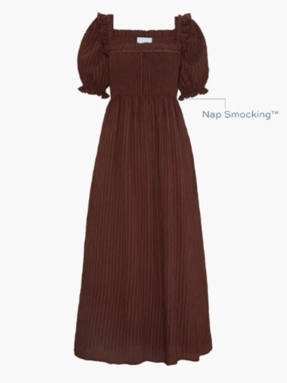 The Scarlett Nap Dress - Chocolate Tonal Seersucker - Picture 8 of 8